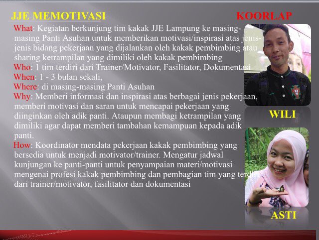 Cabang ke 2, JJE Memotivasi