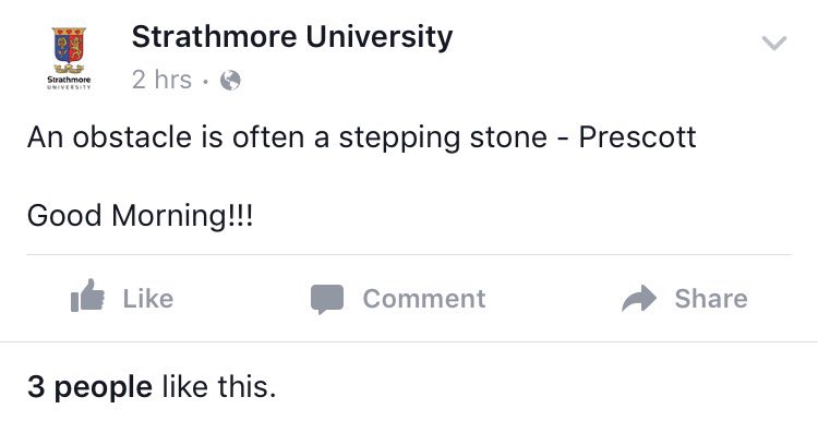 AngieNicoleOD's tweet image. The @StrathU Facebook page earlier this morning. You need to huddle with your comms team immediately. #insensitivity