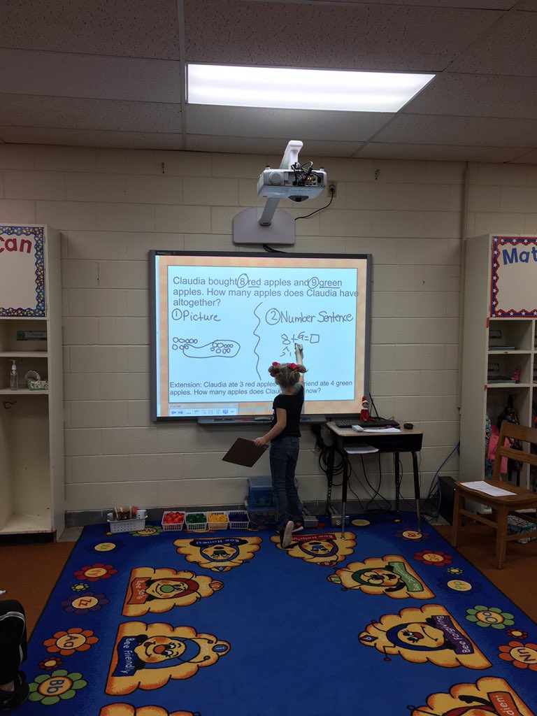 steelemarym's tweet photo. Modeling math @CamScots #smartfirstgraders https://t.co/bFaRv7gVL7