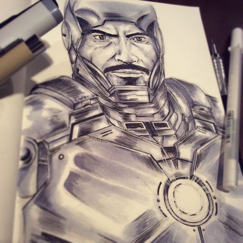 KennethDesigns's tweet photo. Today's daily sketch is Mr. Genius billionaire playboy philanthropist himself. Tony stark. https://t.co/Q33b1WkXV0
