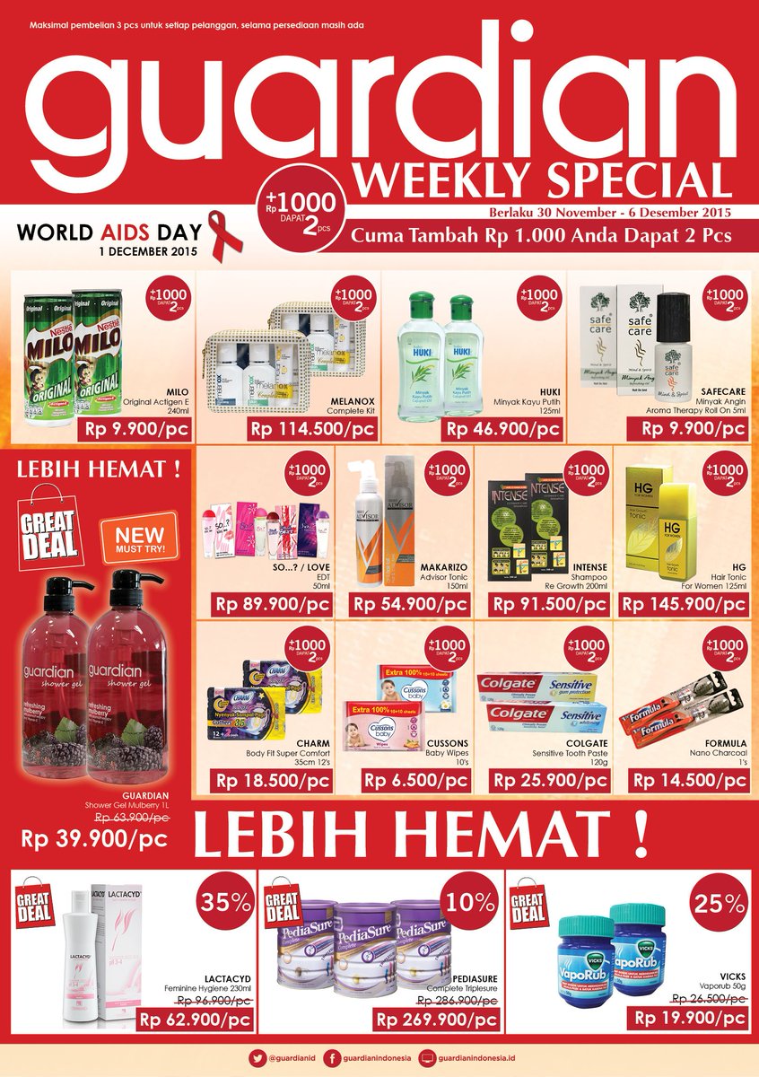 Promo #WeeklySpecials minggu ini. Cukup + Rp. 1.000,- kamu bisa dapatkan 2 barang yang sama. :)