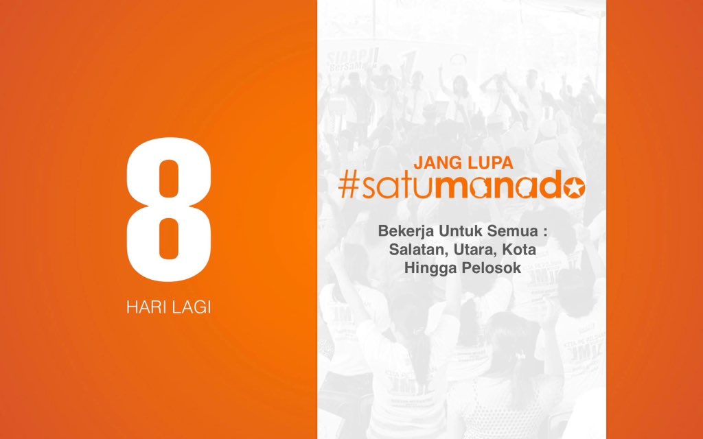 #satumanado bekerja lebih keras untuk semua. ~8 hari lagi. *bantu sebar yuk.. :)
