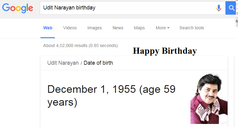 Happy Birthday Dear Udit Narayan, I love your song. 