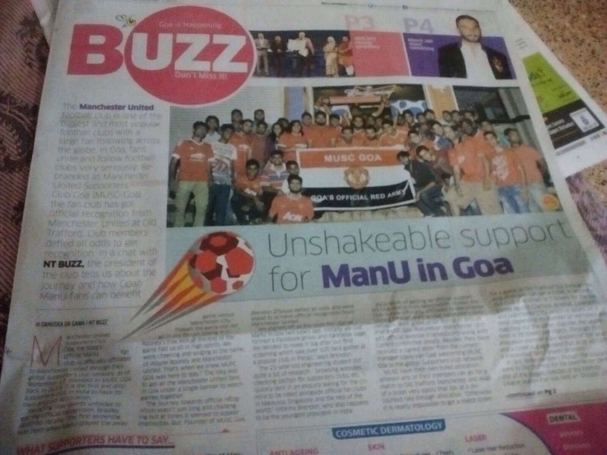 December starts off on a good note. A Big mention of @MUSC_GOA on today's Navhind Times. #MUSCGOA #MUFC