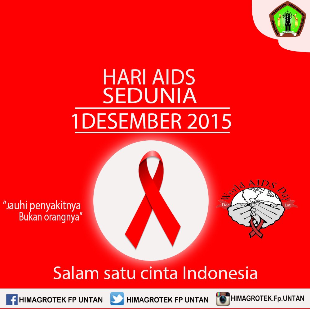 Salam satu cinta,
1 Desember 2015 Hari AIDS SEDUNIA..
Mari Lindungi Pekerja,Keluarga dan Bangsa dari bahaya HIV AIDS