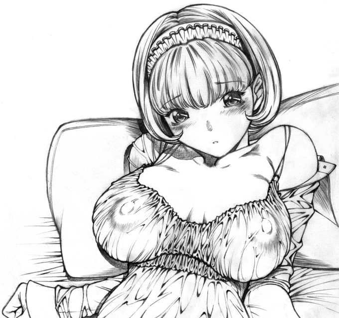 #絵描きさんの線画が見たい 線画(鉛筆)→仕上げ(デジタル)。 