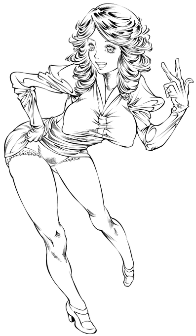 #絵描きさんの線画が見たい 線画(デジタル)→仕上げ(デジタル)。 