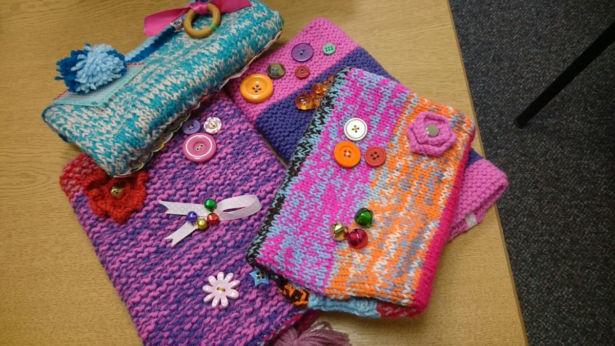 TraffordHosp's tweet photo. First batch of Twiddle mitts received at Trafford and on the way to the wards. Thank to our mitt knitters! https://t.co/xlZoBwnO39