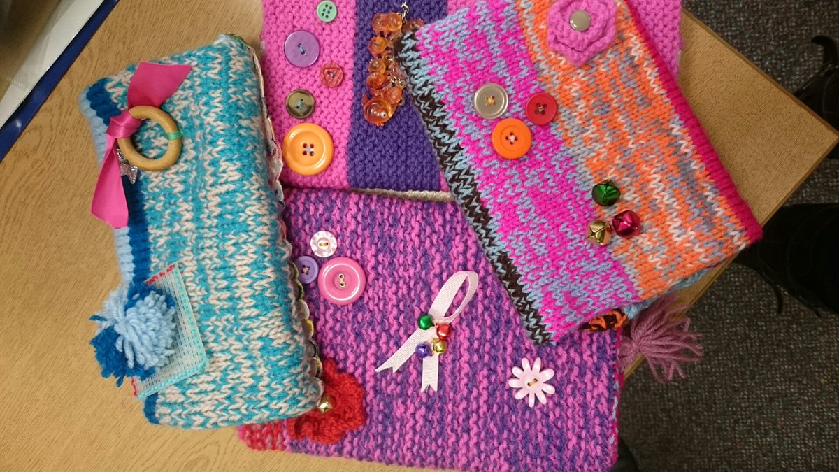TraffordHosp's tweet photo. First batch of Twiddle mitts received at Trafford and on the way to the wards. Thank to our mitt knitters! https://t.co/xlZoBwnO39