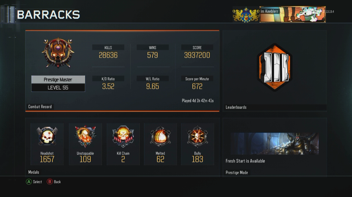 Im_Keebler's tweet photo. Finally hit master on my account, W/L could be higher but server bs is op. :( Now I can play Zombies or Campaign :D https://t.co/rB4YrlMBLH