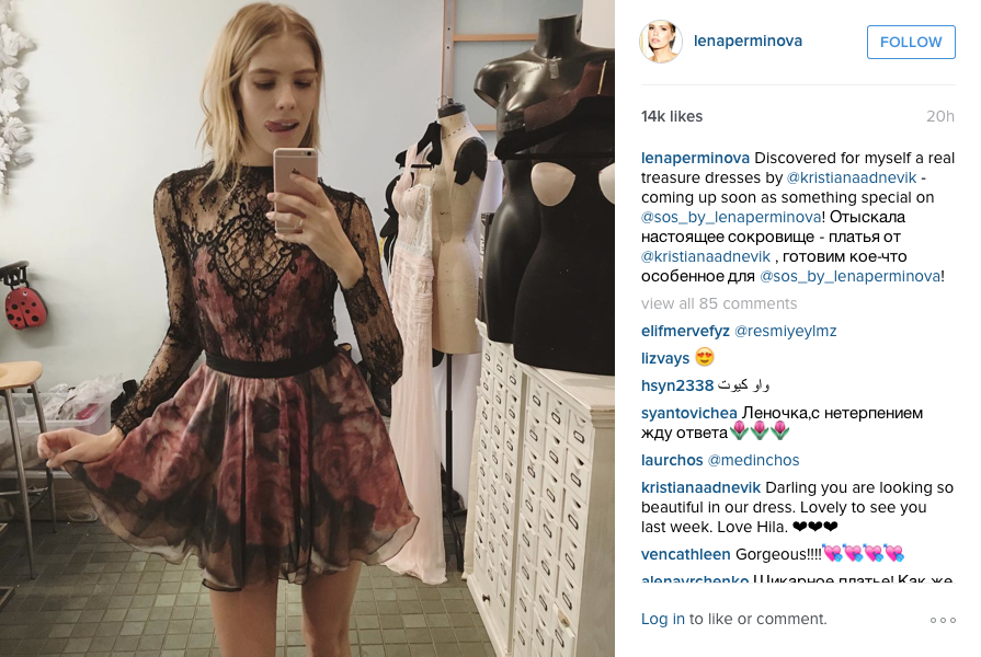 KAadnevik's tweet photo. Was lovely having @LenaPerminova @KristianAadnevik studio last week. All our dresses looked flawless on her! https://t.co/JMPxP3zAtG