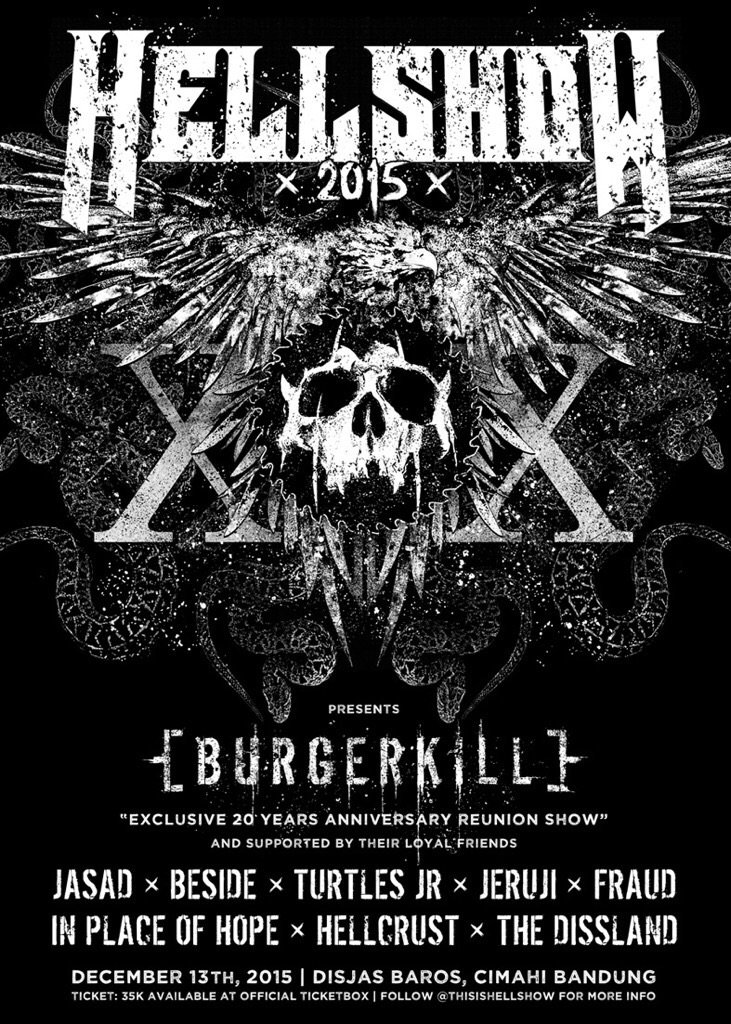 Malam guys, tiket #Hellshow2015 seharga Rp 35.000,- sudah bisa kalian beli disini: on.fb.me/1lLguew :D \m/