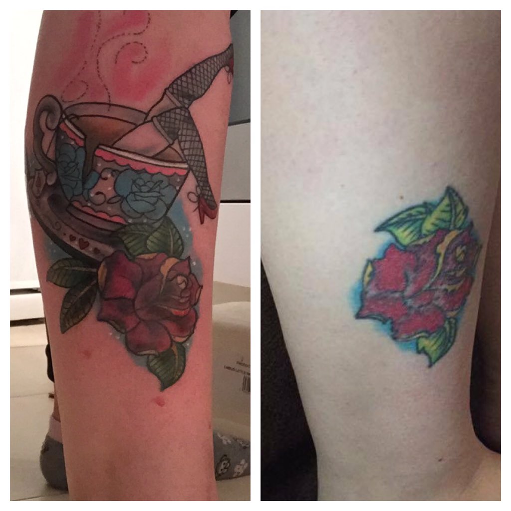 TattooPixie_'s tweet photo. I had an amazing cover up done over the weekend #tattoo #teacup now onto blogmas!! https://t.co/oK3A3ZF2Jb