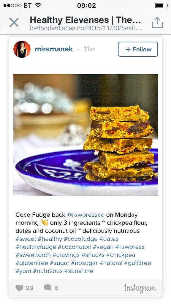 miramanek's tweet photo. Thanks for featuring my #cocofudge as a healthy treat in the #festive period @FoodieDiaries https://t.co/peRey0BSM3 https://t.co/eaUkoEJCw3