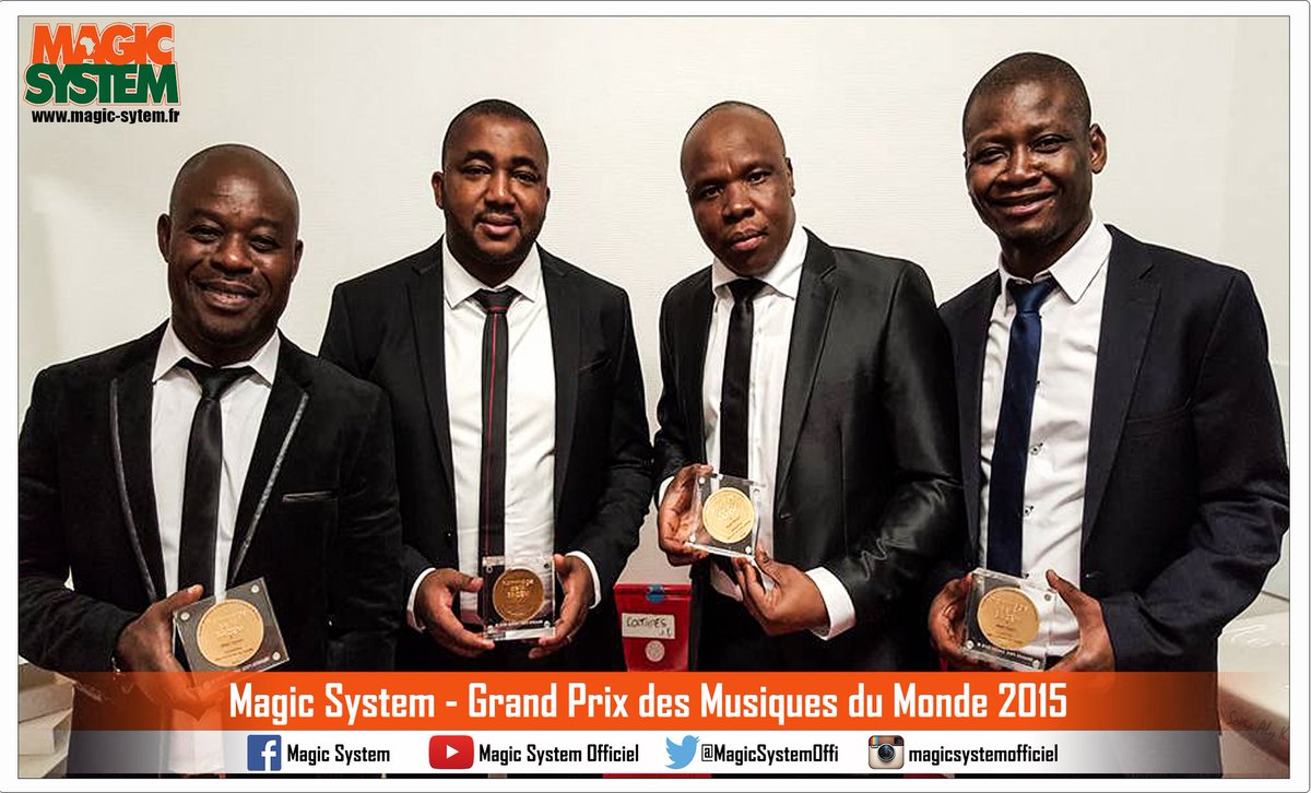 lasomite's tweet photo. Félicitation au groupe Magic System, Grand Prix des Musiques du Monde 2015. #MagicSystem #MagicAttitude #FANFOREVER https://t.co/qyz5Vowur3