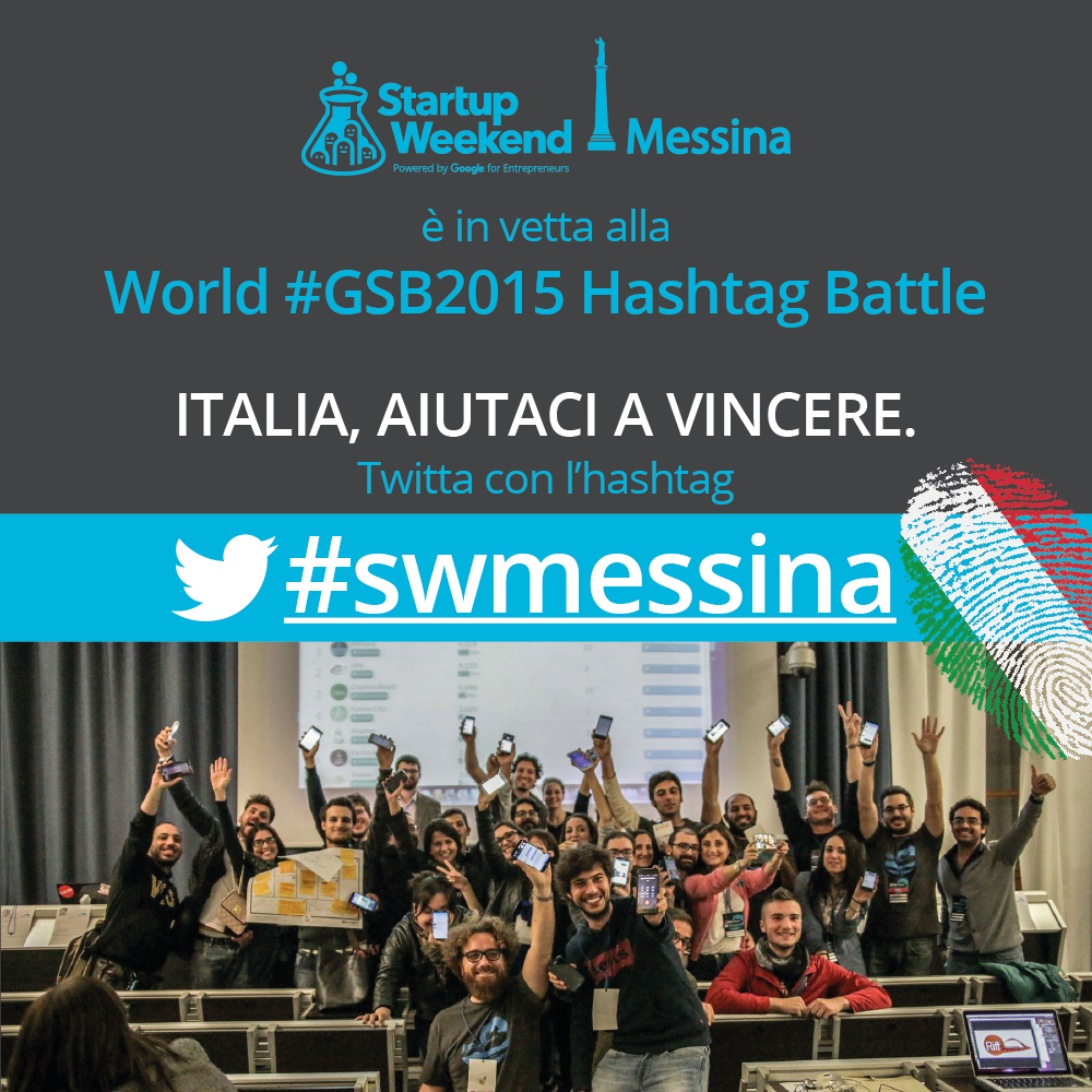 sysack's tweet photo. Uniti sotto la bandiera di #swmessina, vinciamo per l'#Italia.
Oggi alle 21 si conclude la #hashtagbattle: TWITTATE! https://t.co/99WGUeznnP