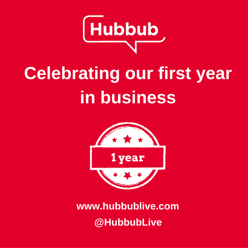 hubbublive's tweet photo. Hubbub is one year old! We had such a busy first year &amp; look forward to delivering more great events! #eventprofs https://t.co/HzHeV2J9dn