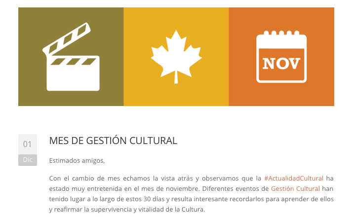 MGC_UC3M's tweet photo. Martes de #ActualidadCultural con @casamerica @Litterae_ @AforoMX y más #GestiónCultural
https://t.co/0XcmanaT8K https://t.co/MqTfEnAS3A
