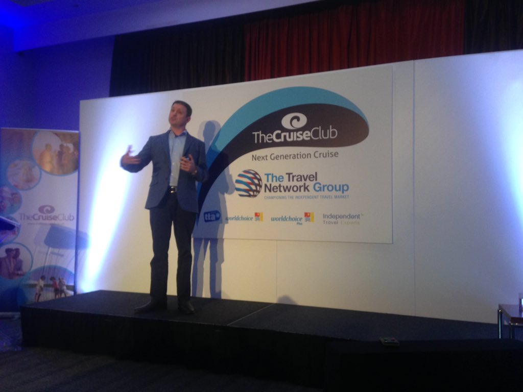 TTGTravelQueen's tweet photo. Excited for the first @TheTNG's first #ttngcruiseconf - Gary Lewis takes to the stage to open it... https://t.co/gKlPuXgR8w
