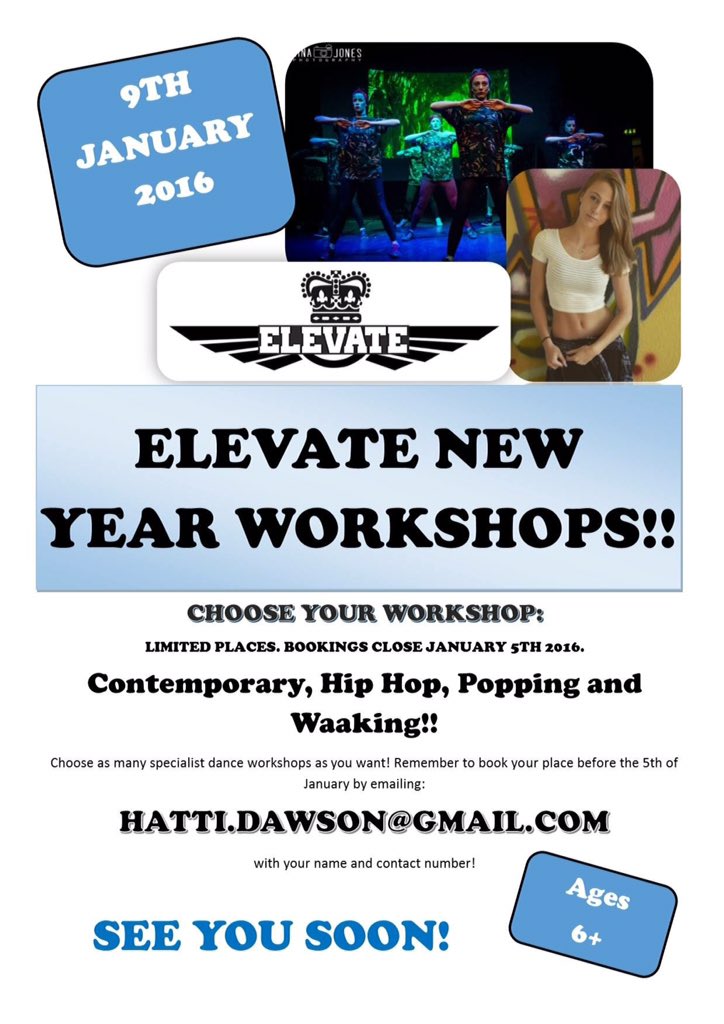 Elevate19's tweet photo. ELEVATE NEW YEAR WORKSHOPS!!!! Book now!! https://t.co/jAxmPOmgs8