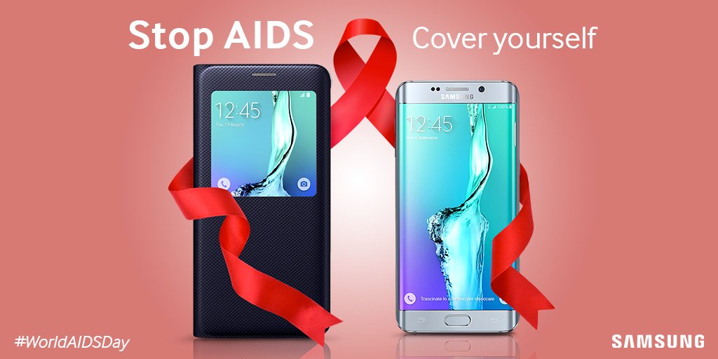 SamsungItalia's tweet photo. Oggi è la Giornata Mondiale contro l’AIDS. #uniticontrolaids #WorldAIDSDay https://t.co/w4dKS94vj4