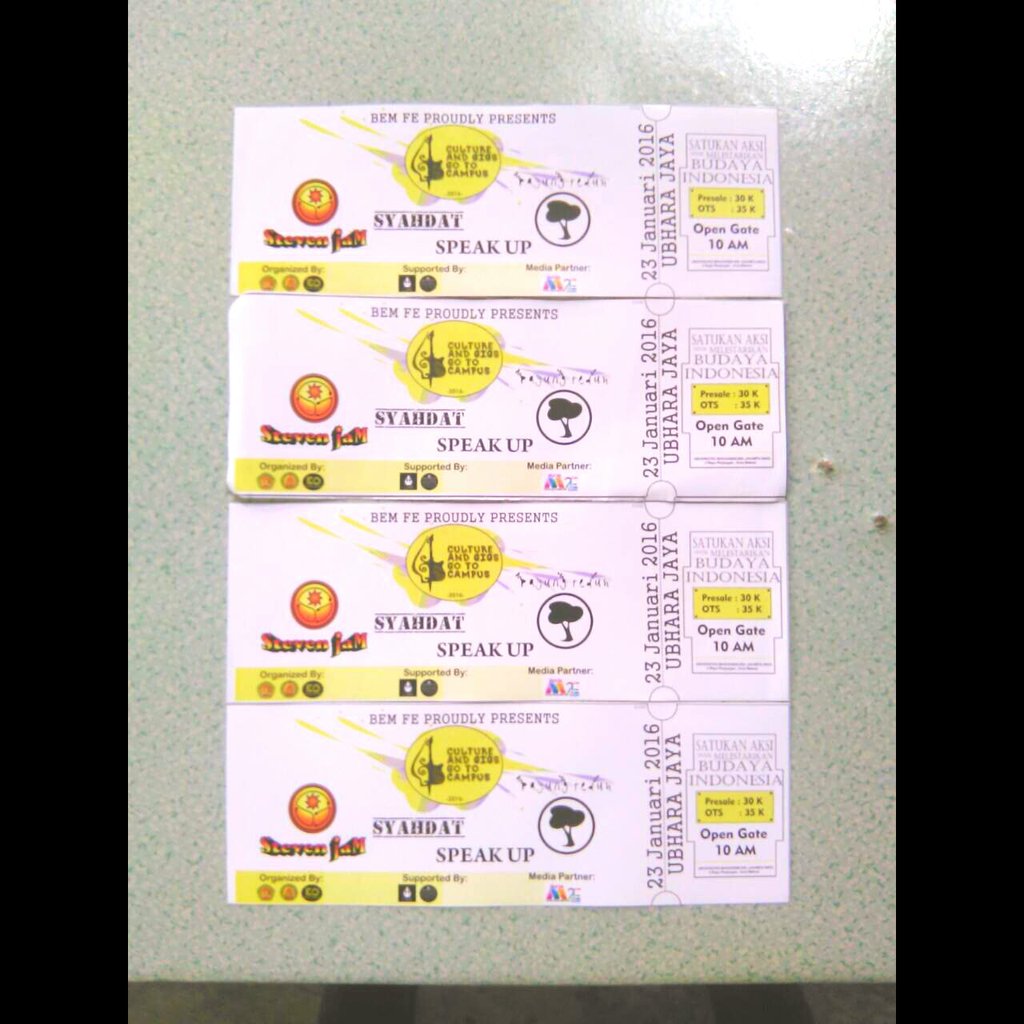 Open Ticket PRESALE 30K Tgl 01 Des -16 Des 2015 At Lobby Univ. Bhayangkara Bekasi Utara <a href="/MusicIndieID/">support band indieID</a> <a href="/gigsmedia/">IG : gigsmedia</a>