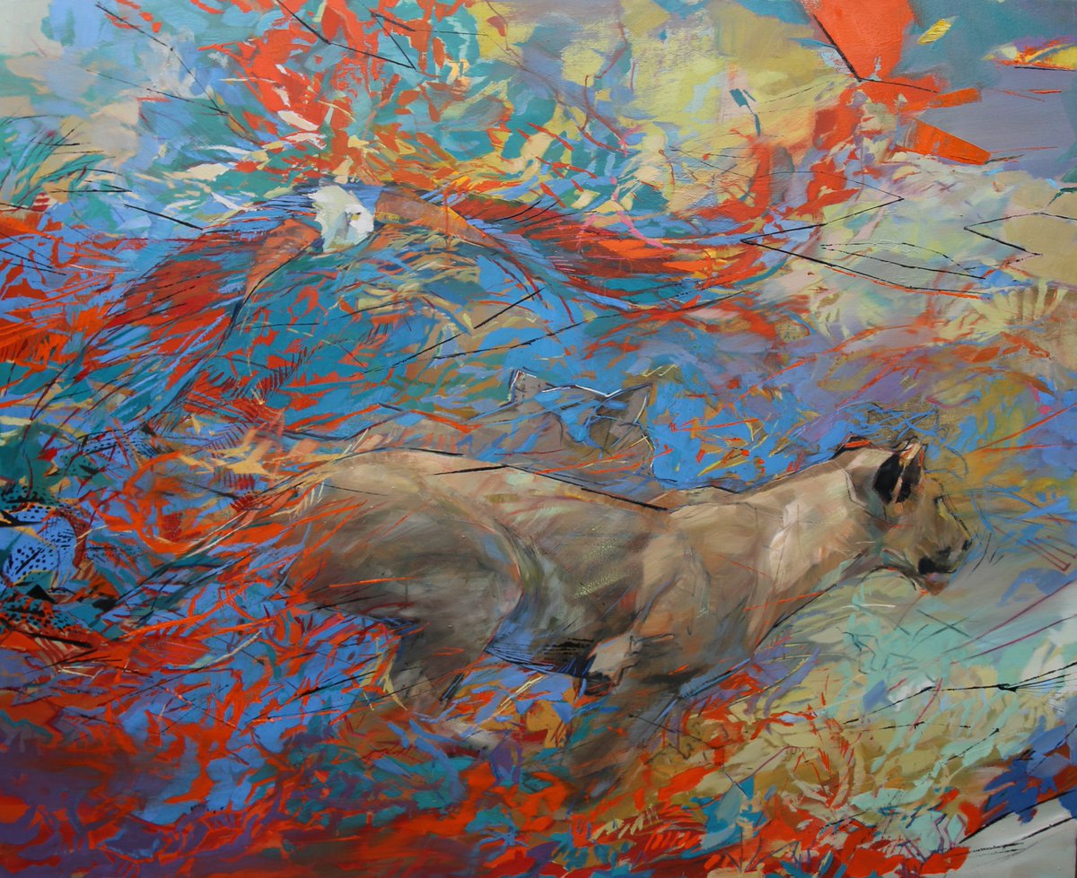 EmilyLambART's tweet photo. Opening night! Rountree Tryon, London #art #wildlifeart #Africa https://t.co/7LHf8kPkEZ