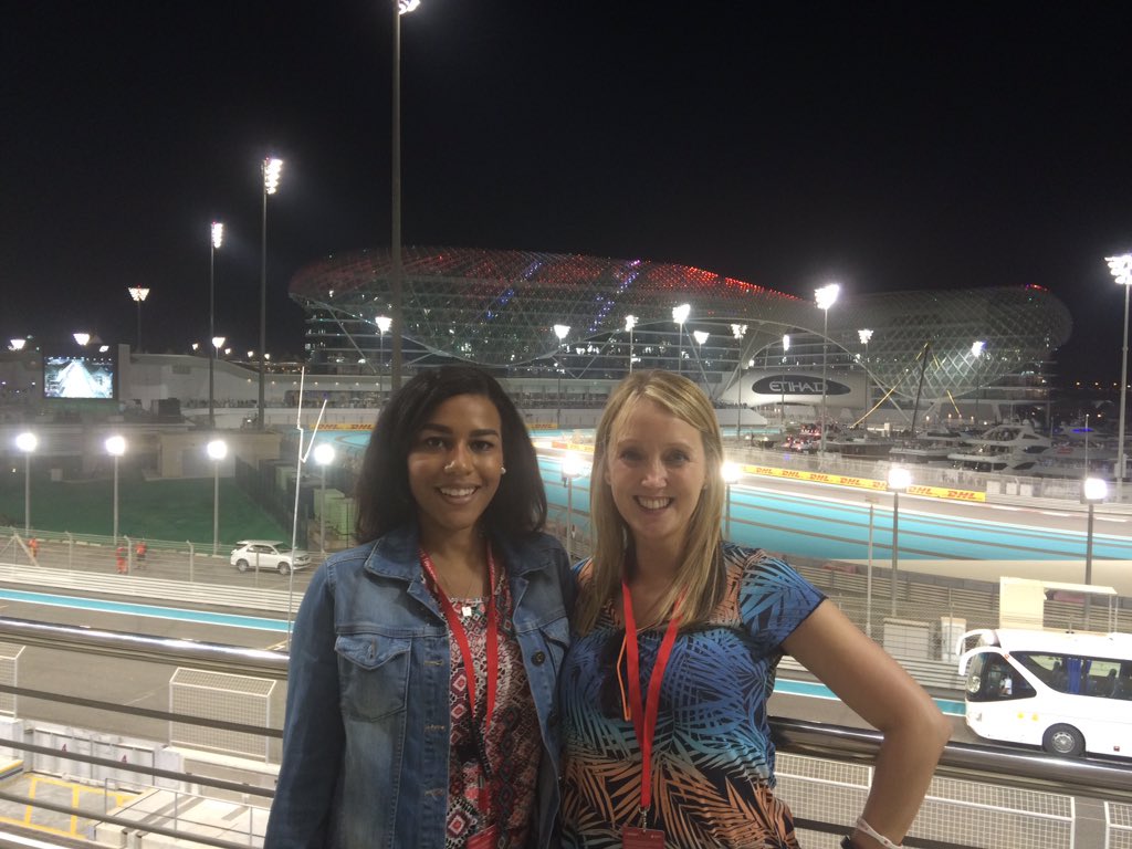 d_tia93's tweet photo. Sat next to @MrsLAKnowles, a fellow #F1Caption winner!
Thanks @ymcofficial for the #AbuDhabiGP tickets! https://t.co/s5AR8OQDBM
