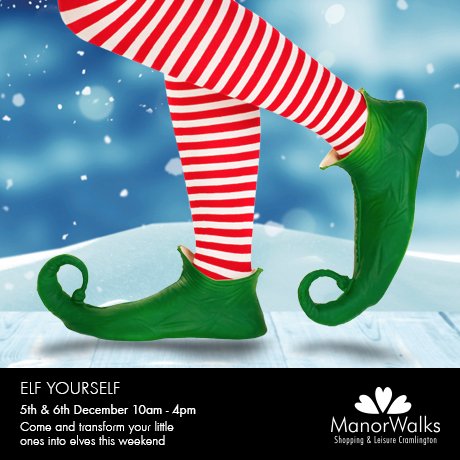 ManorWalks's tweet photo. Make sure to come along to our Elf Yourself event this weekend! #cramlington https://t.co/1UK45ft5w7