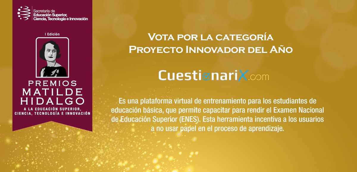 EduSuperiorEc's tweet photo. Conoce los proyectos finalistas del @bancodeideas y elige el de tu interés para los #PremiosMatildeHidalgo https://t.co/8B0CfMsseS