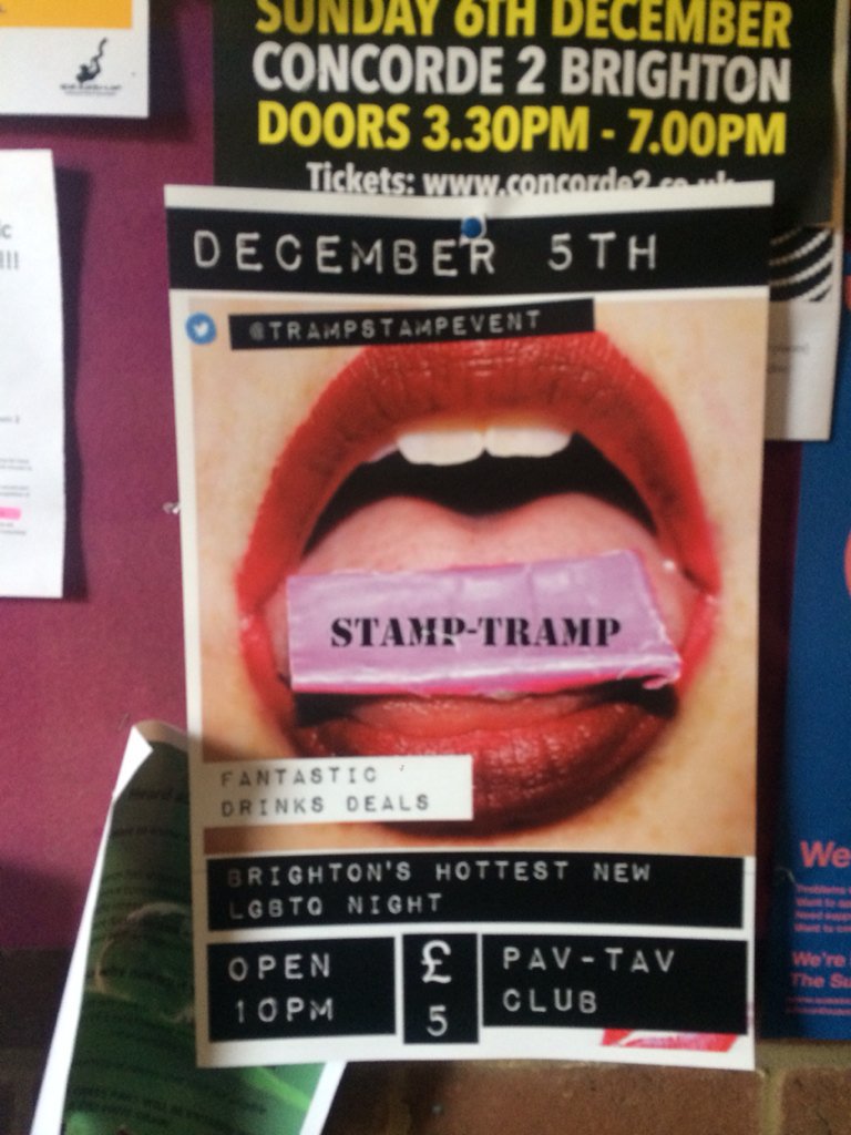 Stamptrampevent's tweet photo. Spot one of our posters? Let us know ;-) #Brighton #LGBTbrighton #brightonlgbt #brightonbignightout #lovebrighton https://t.co/FH3cDhqOqt