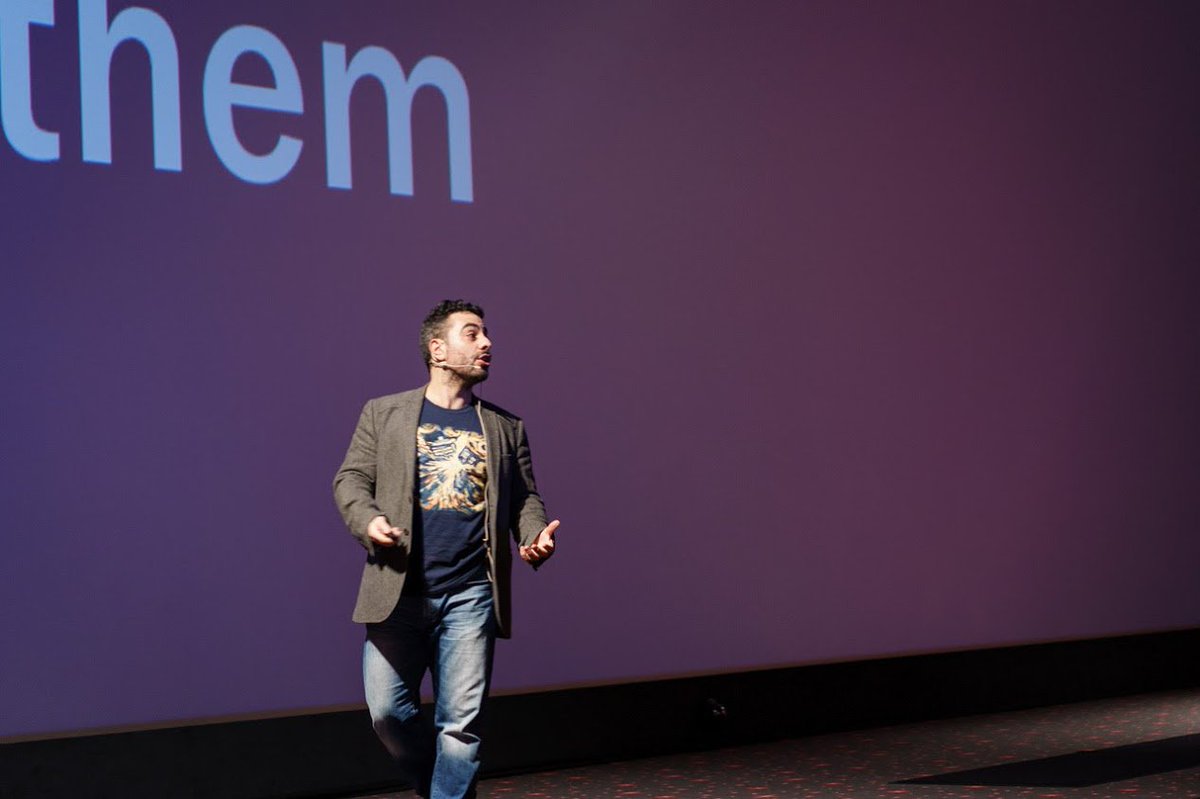 jockbu's tweet photo. I quite like this photo of me on stage at #PMF15. It looks like I'm running away after yet another crap joke :-) https://t.co/jOFfvlZszR