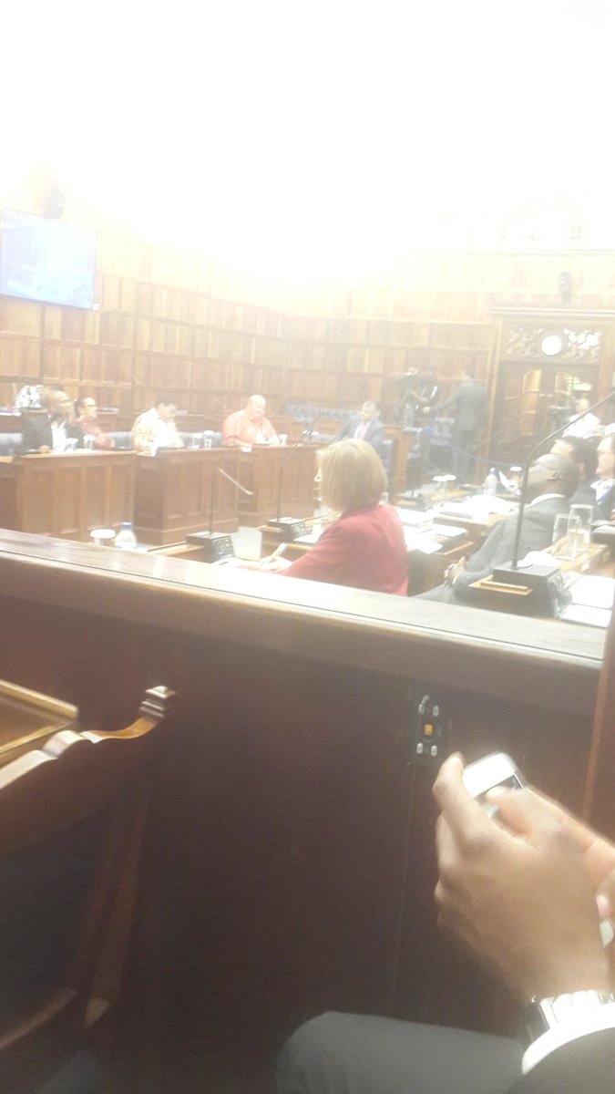 JR_Turkington's tweet photo. @helenzille taking notes while Fransman speaks, she is about to give him the leathering of his life! #GangsMustFall https://t.co/Ua4VYfLrm0