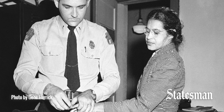 statesman's tweet photo. Today is the 60th anniversary of Rosa Parks’ arrest in Montgomery, Alabama https://t.co/e0b63Wqcea https://t.co/7WOKwfnUWh