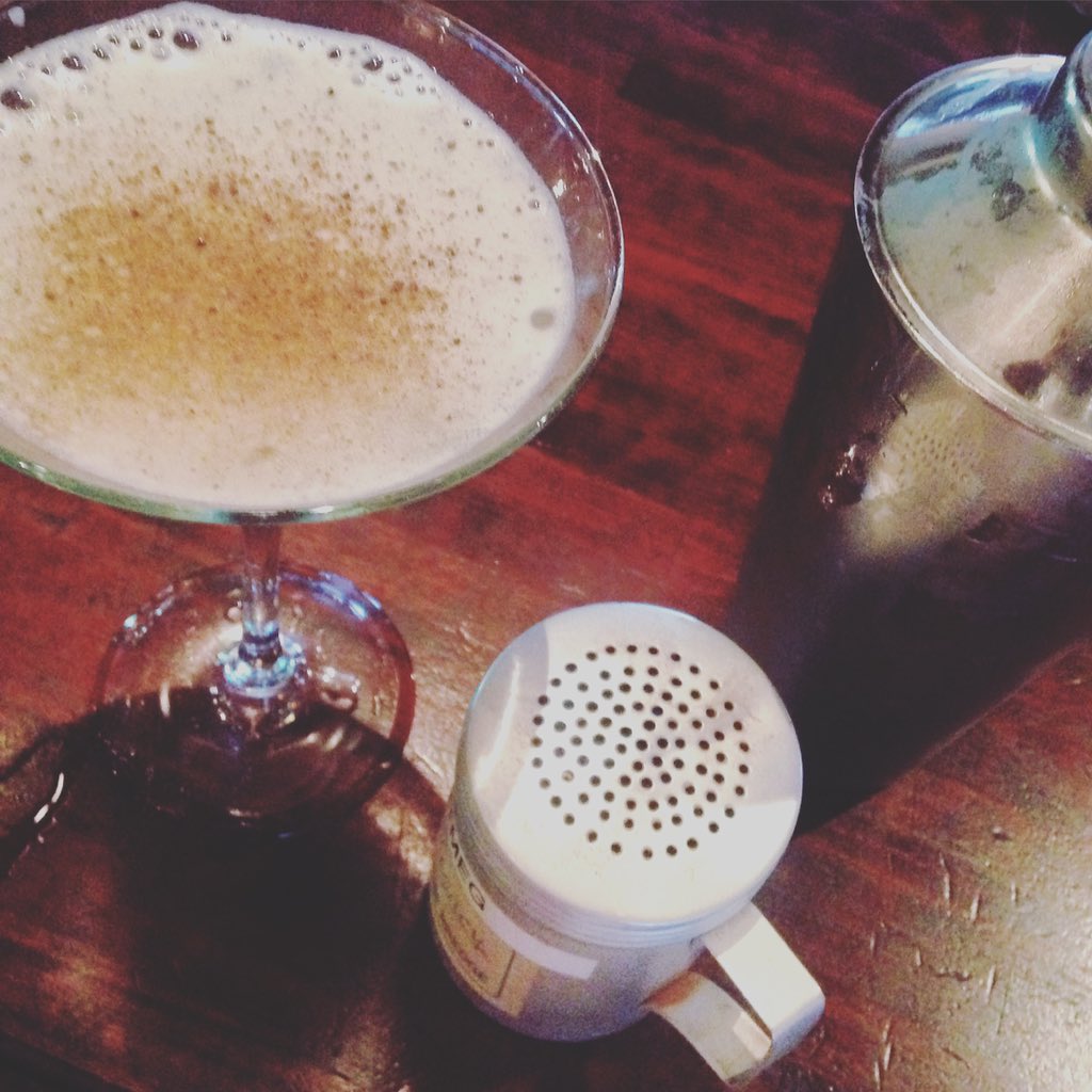 AustinOpa's tweet photo. Try our new winter cocktail: Mock-Nog! @MakersMark @absolutvodka #vanilla #eggwhites #nutmeg #cocktail #handcrafted https://t.co/gFYlWAJlgD