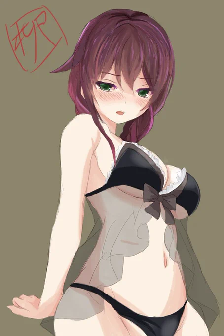 夜戦中能代「あっ…ずらしたままで…///」
 #艦これ版深夜の真剣お絵描き60分一本勝負
 #艦これ版真剣お絵描き60分一本勝負_20151201 