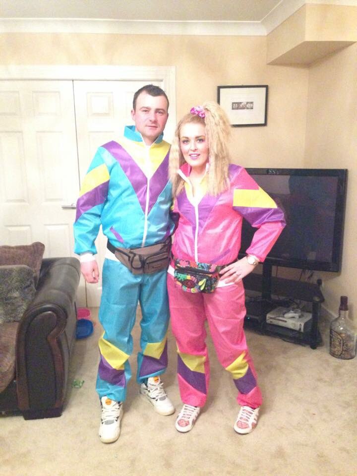 ianjenben's tweet image. @loosewomen This is my husband and I in our #shellsuits for a fancy dress party this year, bet you love my bumbag!
