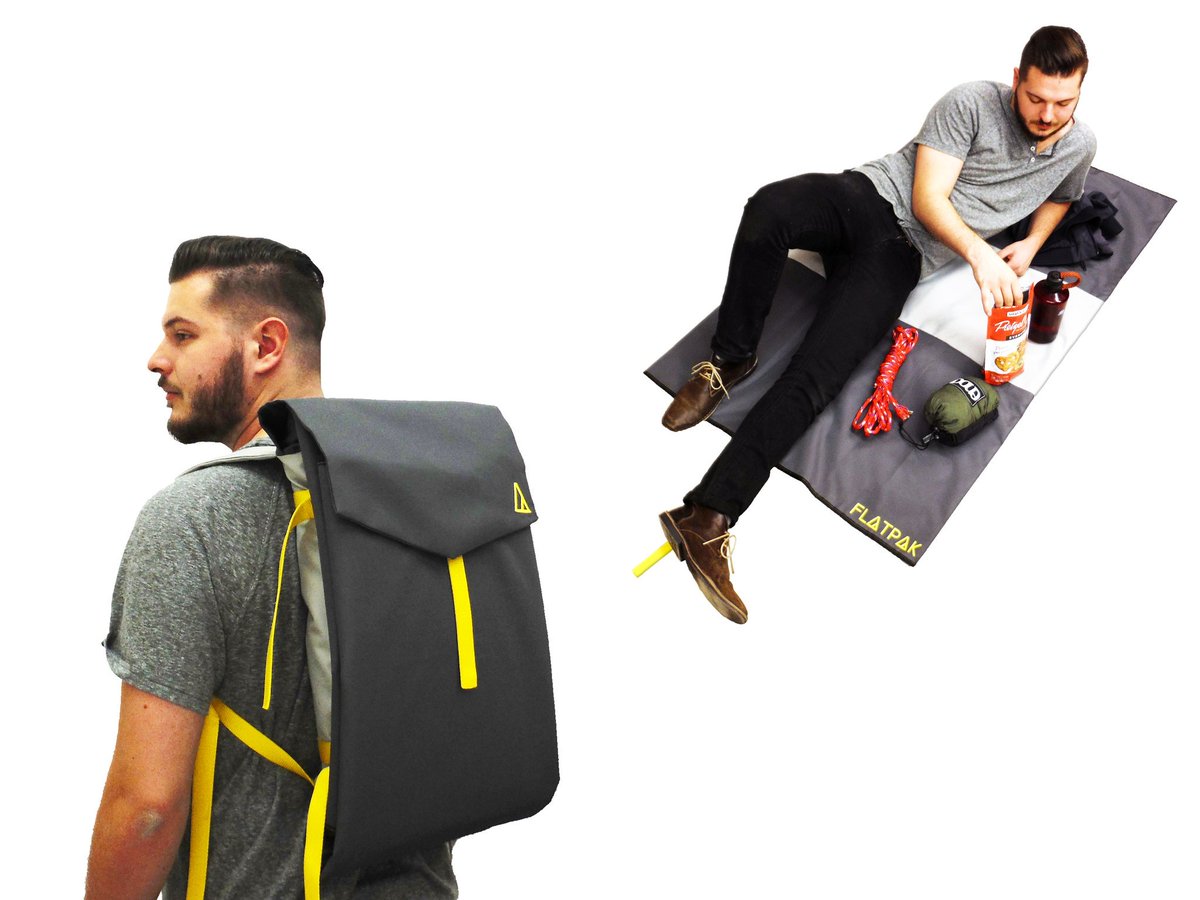 ASUDesignStore's tweet image. Kevin (@kjbrown94) has designed this awesome backpack that can transform into a blanket!