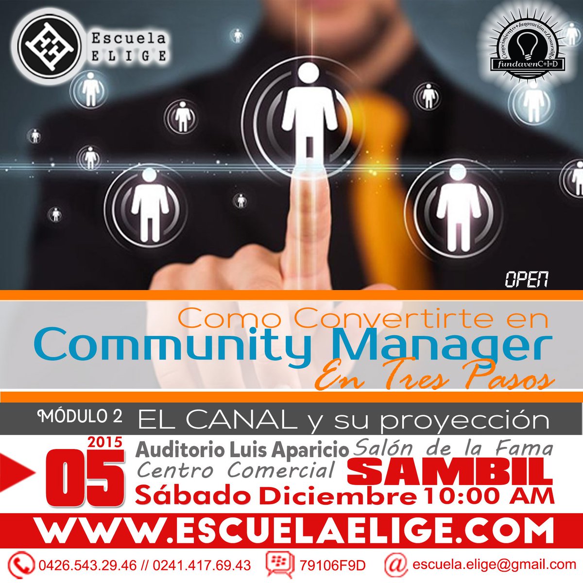 EscuelaELIGE's tweet photo. Como convertirte en #CommunityManager este #Sábado totalmente #Gratis #Carabobo #ValenciaVzla #RedesSociales #Vzla https://t.co/wbxIrBAWce