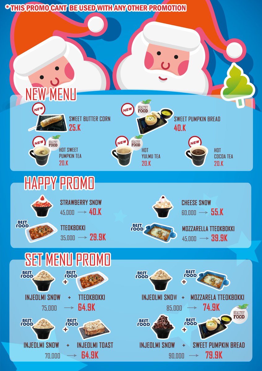 Korean Dessert Cafe Menu