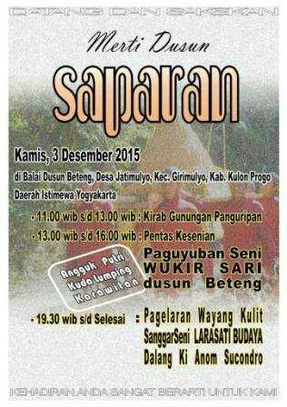 Datang dan saksikan, merti dusun atau bersih dusun, acata rutin adat dan kesenian. <a href="/watespahpoh/">Hay!</a>