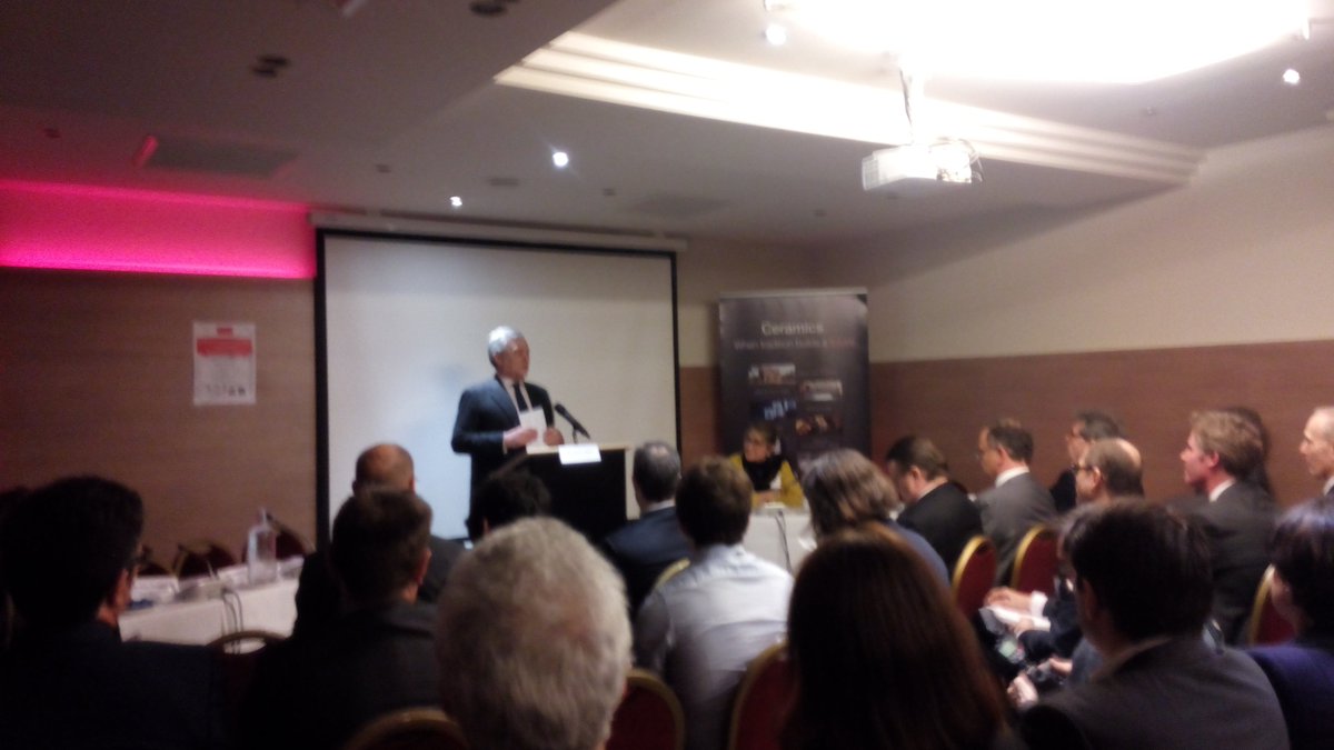 CerameUnie's tweet photo. . @antonio_tajani welcomes @rodriguezpinero as new EPCF Chair and first Chairwoman #EPCF2015 https://t.co/A2oPOxTvK2