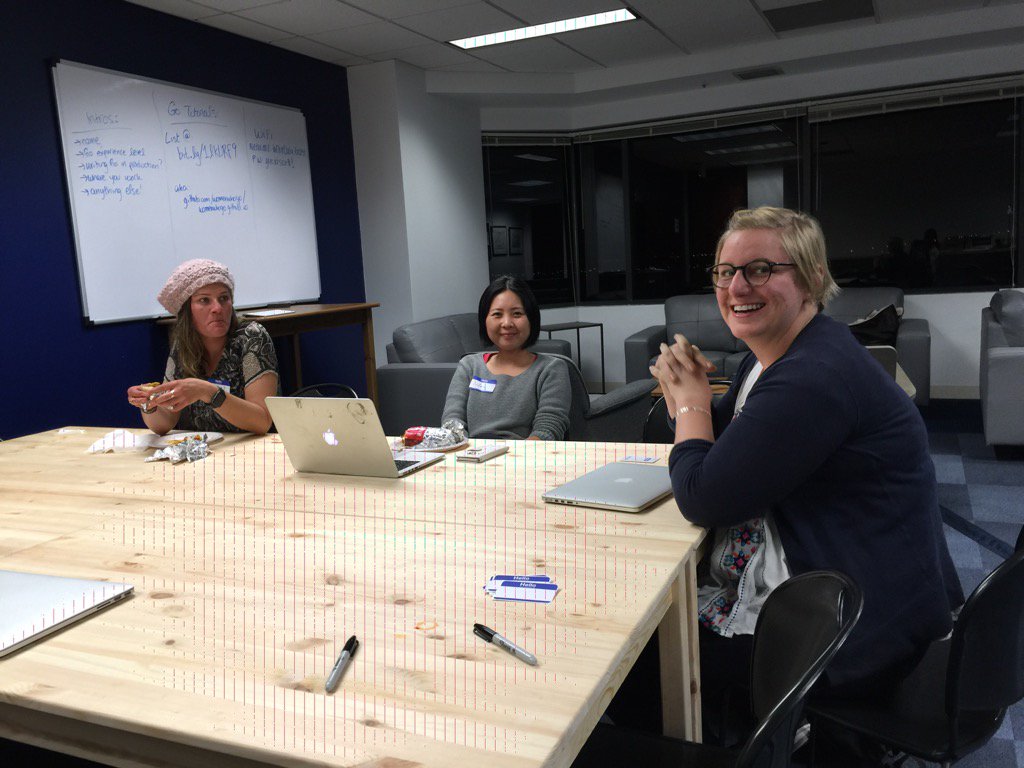Fantastic Go learning session with <a href="/womenwhogo/">Women Who Go</a> <a href="/sadamscodes/">Sarah</a> <a href="/_tessr/">Tess Rinearson</a> and others <a href="/InfluxDB/">InfluxData</a>