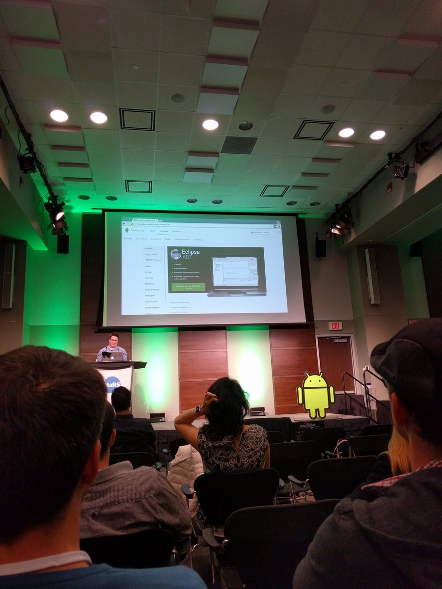 alexispcurio's tweet photo. Delving into 4 years of #android history with @JakeWharton. #loveyourtools #yayforprogress #androidto https://t.co/lJTdjIk1yy