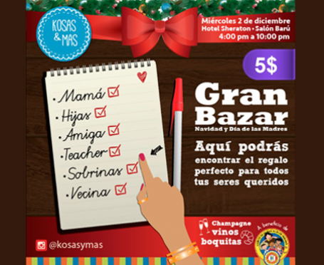 Paga $2.50 para participar en el Gran Bazar de Navidad y Día de la Madre (Valor $5) ow.ly/VjY3b