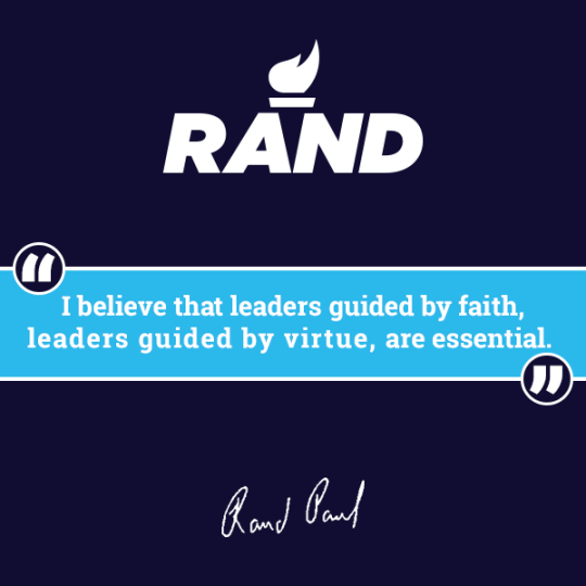 Youth4RandPaul's tweet photo. Dr. @RandPaul: “I believe that leaders guided by faith, leaders guided by virtue, are essential.” #StandwithRand https://t.co/qxoNOQm6YP