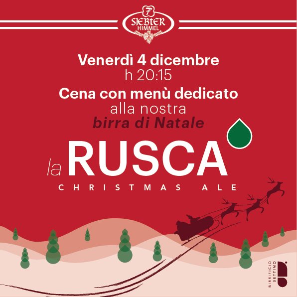 Venerdì 4 dicembre da Siebter Himmel ci sarà la cena dedicata alla #Rusca2015!
menù: goo.gl/zJggPa