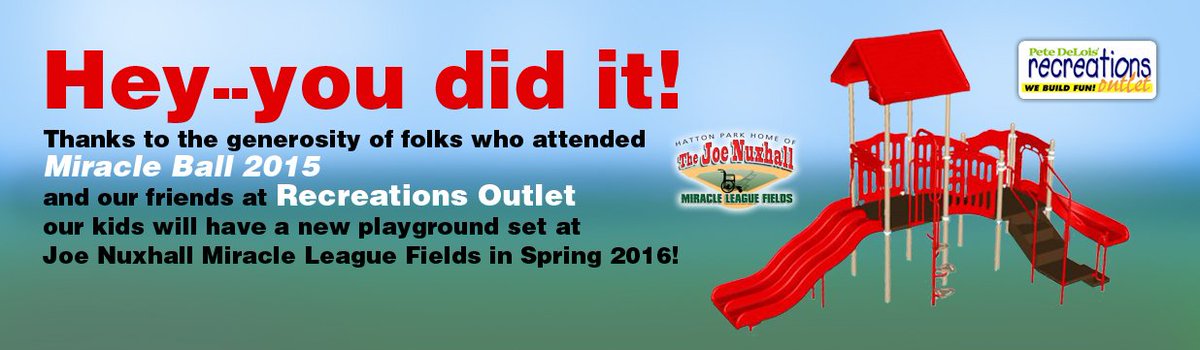 JNMLF (@jnmlf) on Twitter photo THANK YOU to everyone who helped raise funds to build a second playground for our East Field! You Did It! THANK YOU to everyone who helped raise funds to build a second playground for our East Field! You Did It!