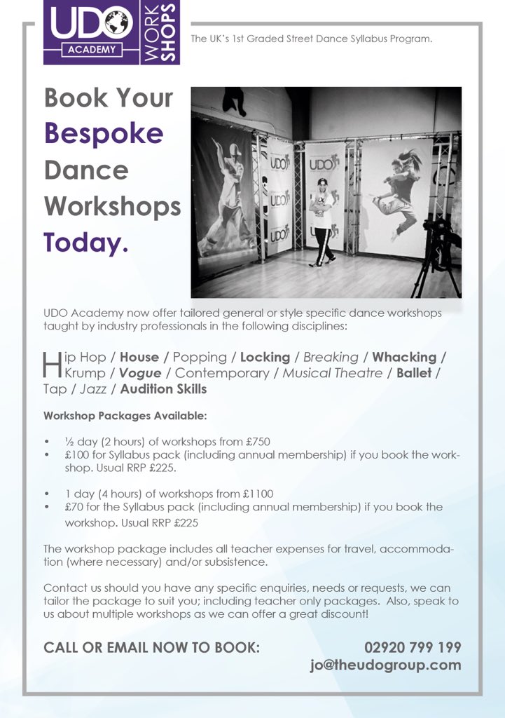 UDOAcademy's tweet image. Book your #Dance #Workshops Now! Pick a half or full day session/dance style(s) &amp;amp; we provide a professional teacher!