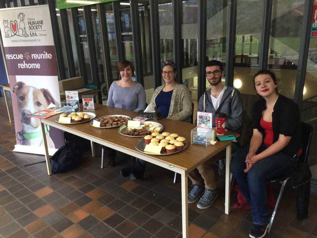 AC_TamaraK's tweet photo. Grab some baked goods in the C building today to raise money for the @ottawahumane society! 🐶🍪 https://t.co/4Xq7HfVlDo